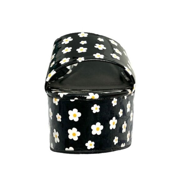 Wild Pair MELBORNEP Women's Platform Block Heel Slide Sandals Black Daisy - Picture 5 of 9